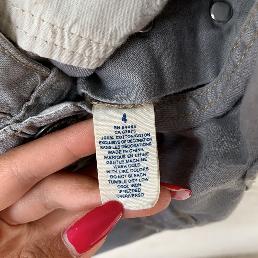 Grey Vintage American Eagle Overall Shorts - Picture 3 of 5